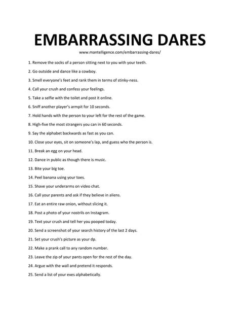 72 Really Embarrassing Dares for Friends (Over Text,。